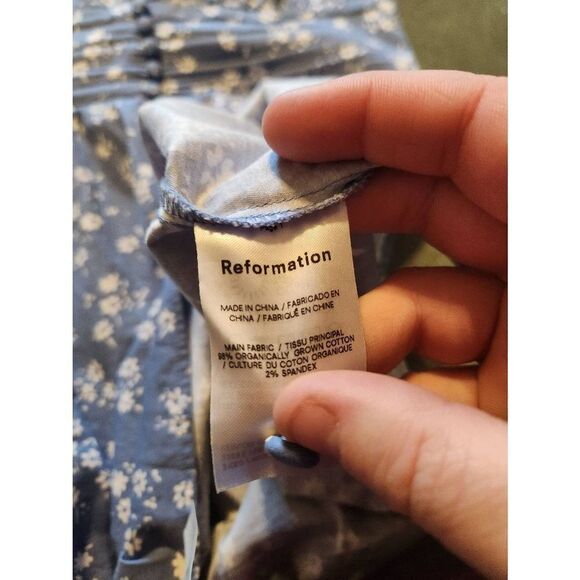 REFORMATION Isador V NECK MINI Dress - in Lassen Size 10 - Picture 3 of 6